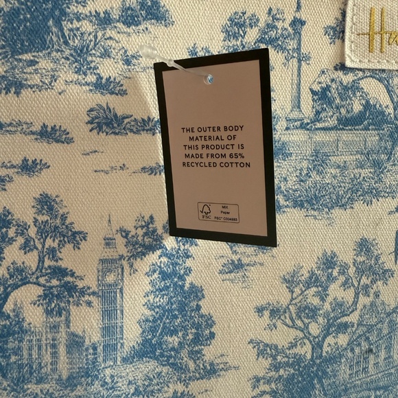 Harrods Toile de Jouy Canvas Shopper Tote - NWT - Picture 3 of 7